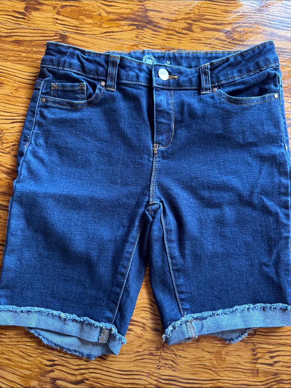 wonder nation Dark Blue Denim Frayed Hem Shorts